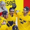 Švédové slaví gól v semifinále MS 2024 Česko - Švédsko