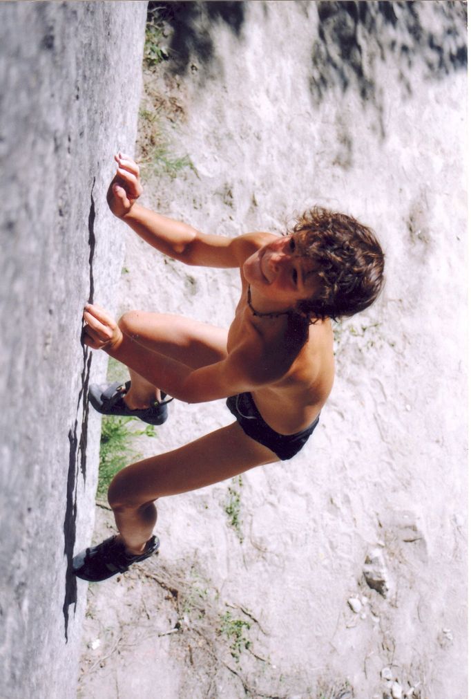 Desetiletý Adam Ondra (Orpierre, Francie, 2003)