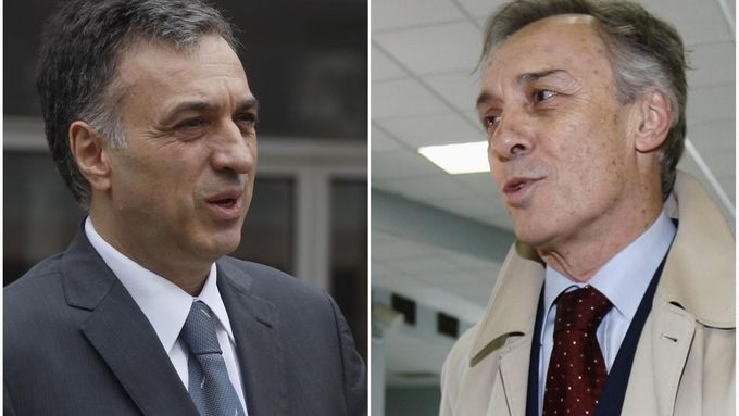 Dosavadní prezident Filip Vujanovič (vlevo) se o mandát uchází potřetí. Vyzyvatelem je kandidát opozice Miodrag Lekič.