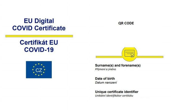 Společný evropský digitální certifikát, který by od začátku července měl usnadnit pohyb po Evropě.