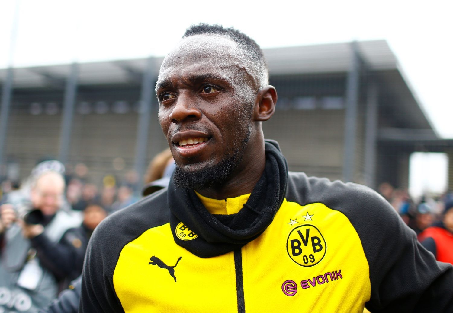 Usain Bolt trénuje s fotbalisty Borussie Dortmund