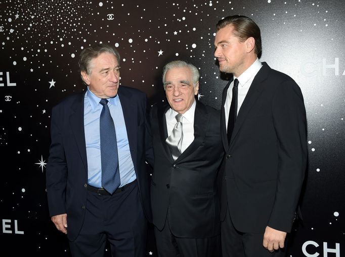 Robert De Niro, Martin Scorsese a Leonardo DiCaprio předloni v New Yorku.