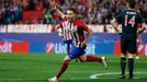 Saul Niguez celebrates scoring the first goal for Atletico Madrid