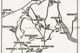 Mapa jáchymovských lágrů podle leteckých snímků z roku 1952.