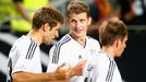 Fotbal, Německo - Paraguay: Thomas Müller, Lars Bender a Philipp Lahm