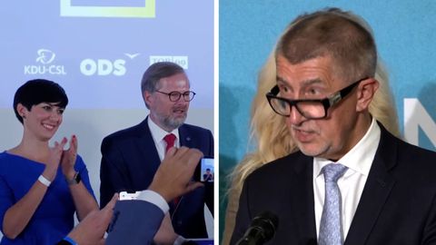 Zklamaný Babiš, Fiala v euforii. Kamery zachytily smutek i oslavy ve štábech