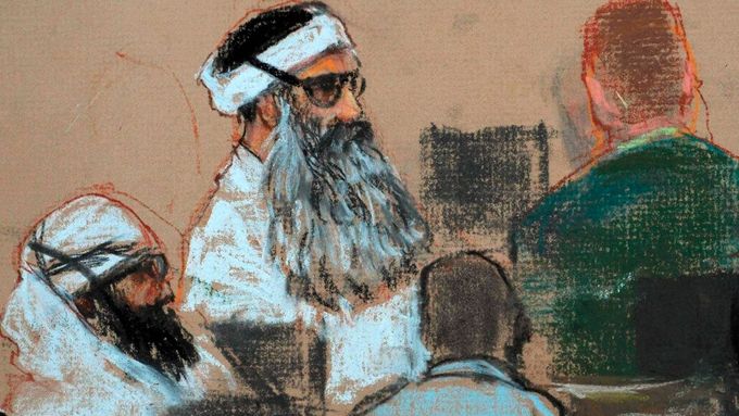 Chálid Šajch Muhammad na skice ze soudní síně