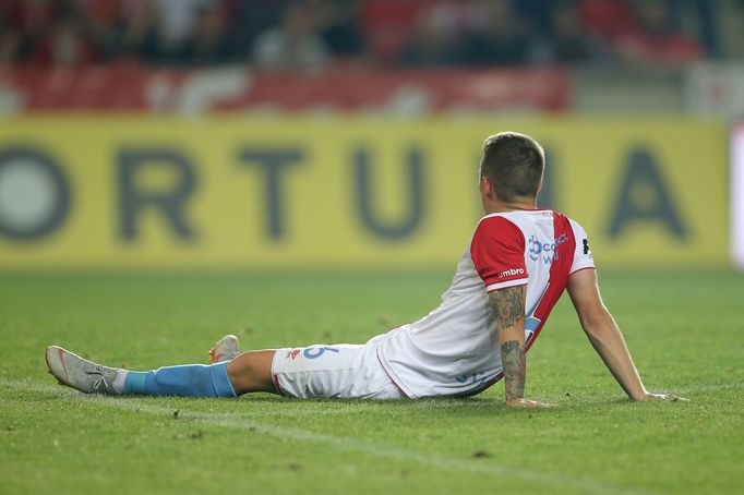 5. kolo fotbalové FORTUNA:LIGY, Slavia - Jablonec: smutný Jan Sýkora