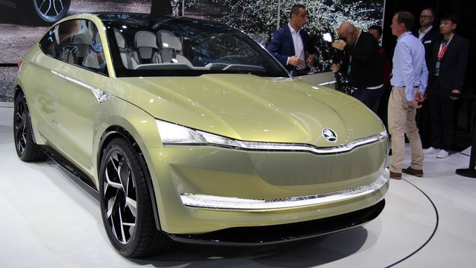Koncept Škoda Vision E se letos objevil na autosalonu v Šanghaji.