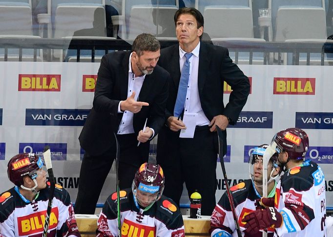 HC Sparta Praha: Trenéři Uwe Krupp a Jaroslav Nedvěd.