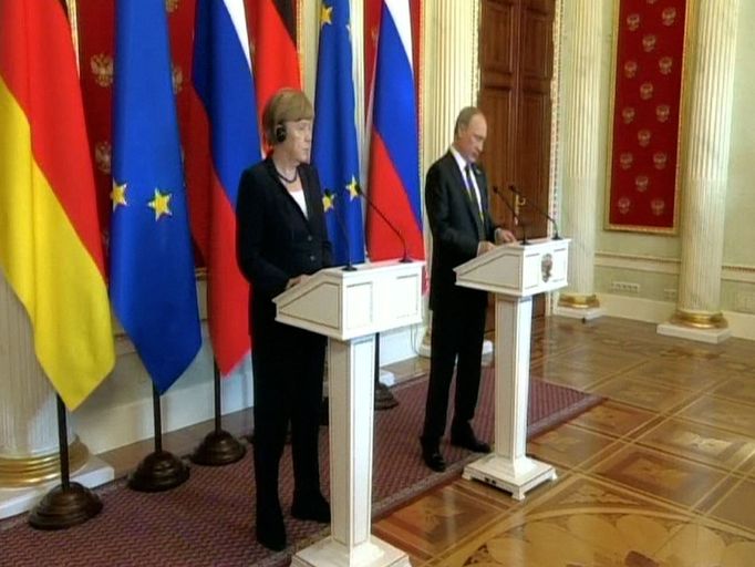 Angela Merkelová a Vladimir Putin v roce 2015