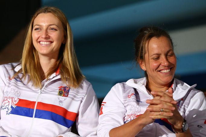 Petra Kvitová a Barbora Strýcová před Fed Cupem se Švýcarskem