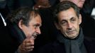 LM, PSG-Chelsea: prezident UEFA Michel Platini a bývalý francouzský prezident Nicolas Sarkozy