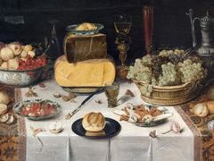 Nicolaes Gillis: Zátiší na stole od, 1614.