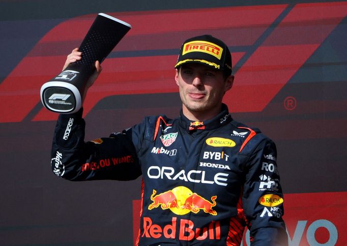 Max Verstappen z Red Bullu slaví triumf ve VC USA F1 2023