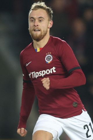 Martin Hašek mladší v zápase 19. kola první ligy Sparta - Ml. Boleslav