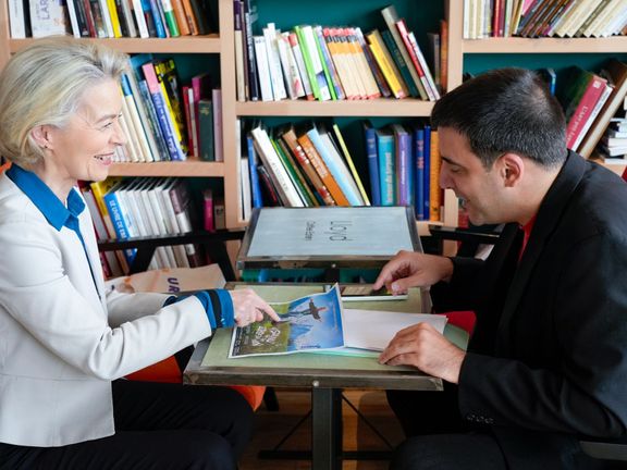 Fabio Mauri with the President of the European Commission, Ursula von der Leyen.