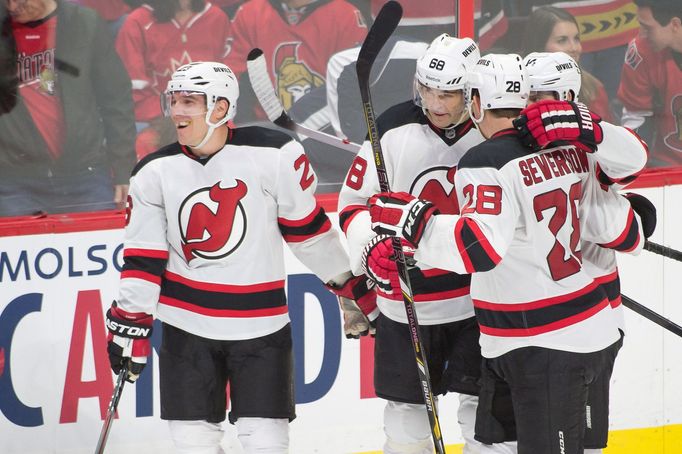 Radost New Jersey Devils z gólu Jaromíra Jágra.