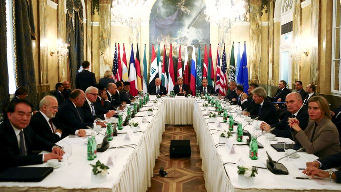 Mezinárodní schůzka o Sýrii, která se konala ve Vídni.