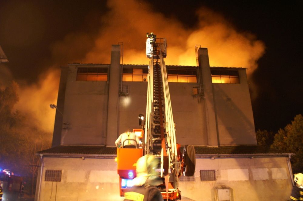Požár skladu chmele ve Mšeci