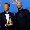 Singer Legend and rap artist Common pose backstage after they won the award for Best Original Song - Motion Picture for the song &quot;Glory&quot; from the film &quot;Selma&quot; at the 72nd Golden Gl