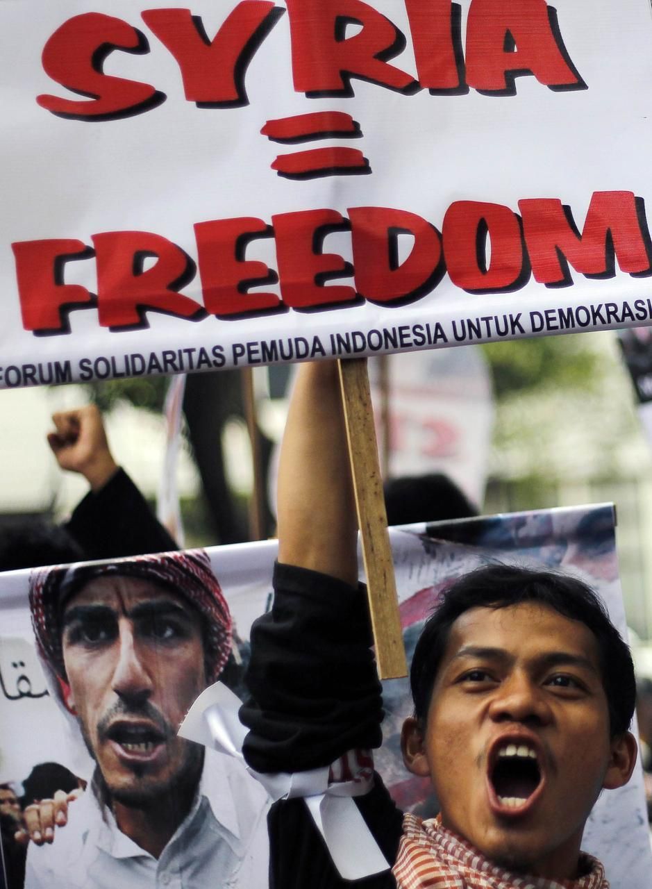 Protesty proti Bašaru Asadovi v muslimské Indonésii