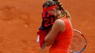 Česká tenistka Petra Kvitová je smutná během French Open 2011.