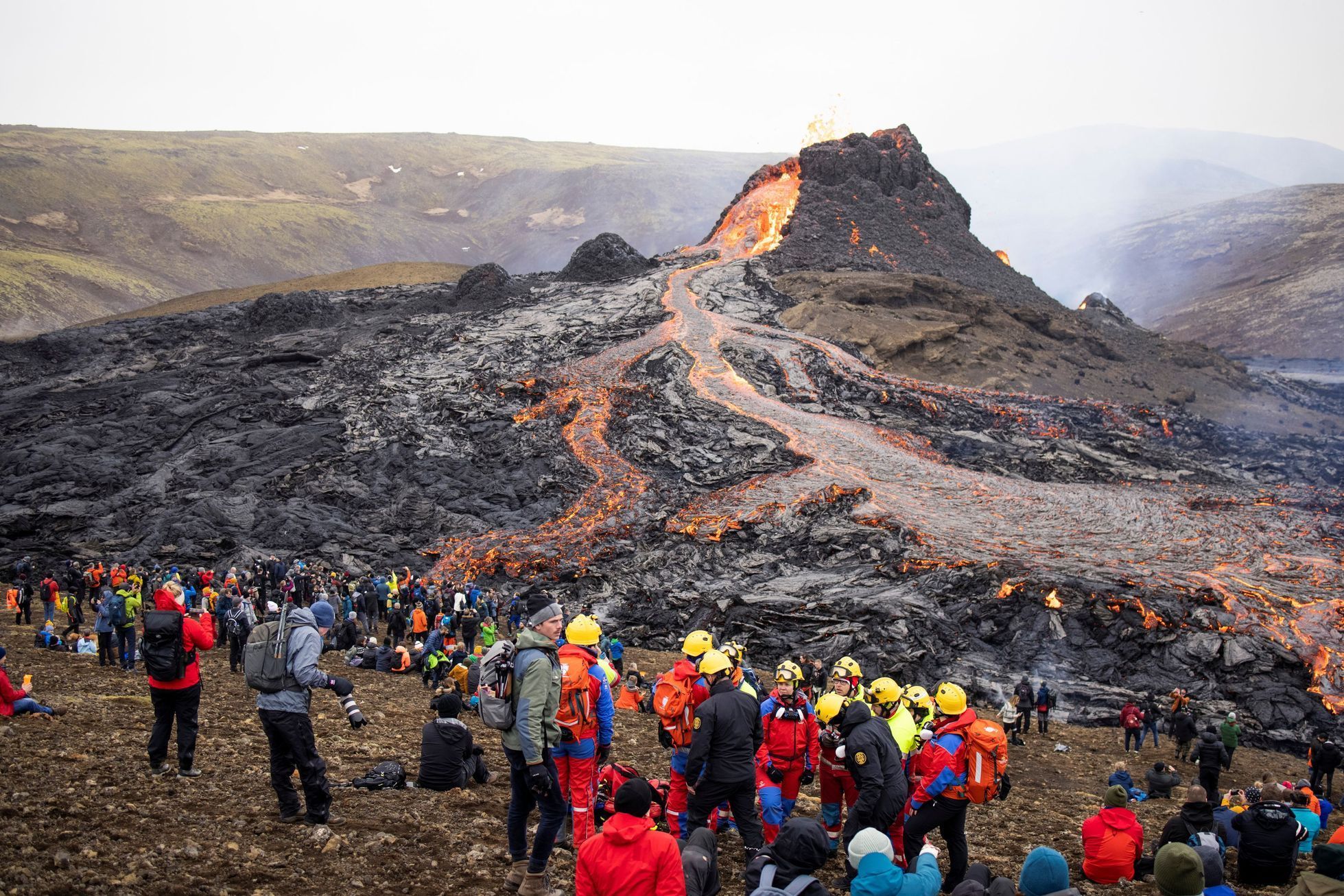 island sopka výbuch erupce hotdog