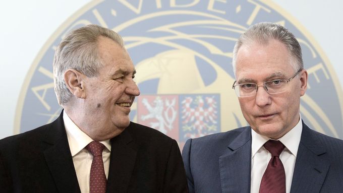 Ředitel Bezpečnostní informační služby Michal Koudelka s bývalým českým prezidentem Milošem Zemanem.