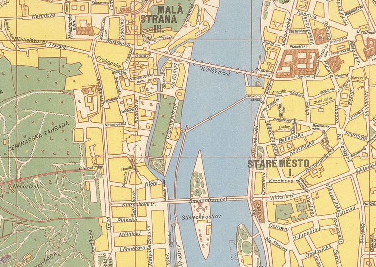 Mapa z Mapové sbírky PřF UK