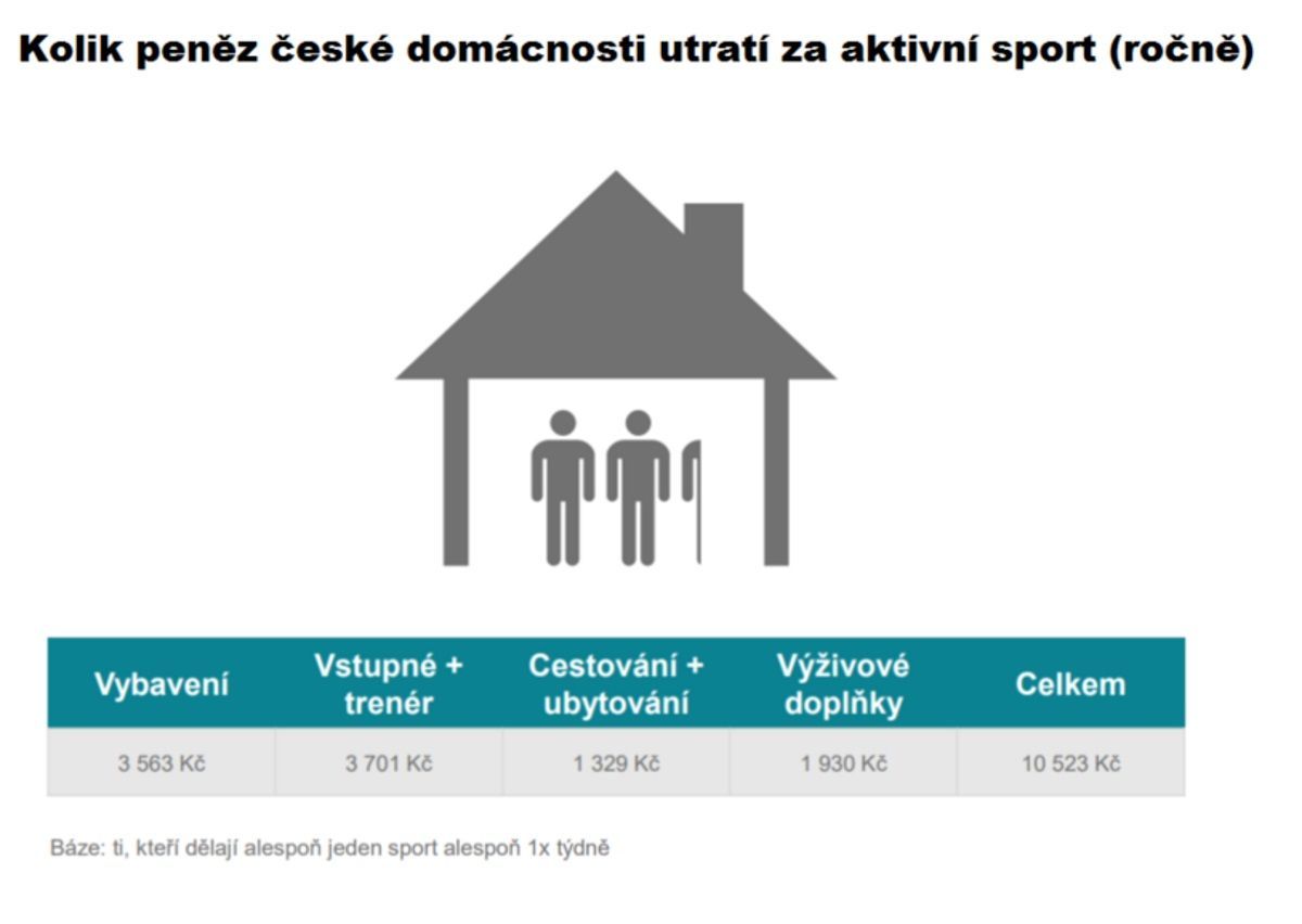domácnosti aktivní sport útrata Česká spořitelna, průzkum 2018 - Jak Češi sportují a kolik za sport utrácejí