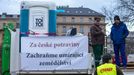 Protest části zemědělců s traktory v Praze na magistrále a před ministerstvem zemědělství, 19. 2. 2024.