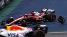 Poškozené Ferrari Charlese Leclerca ve VC Brazílie F1 2025