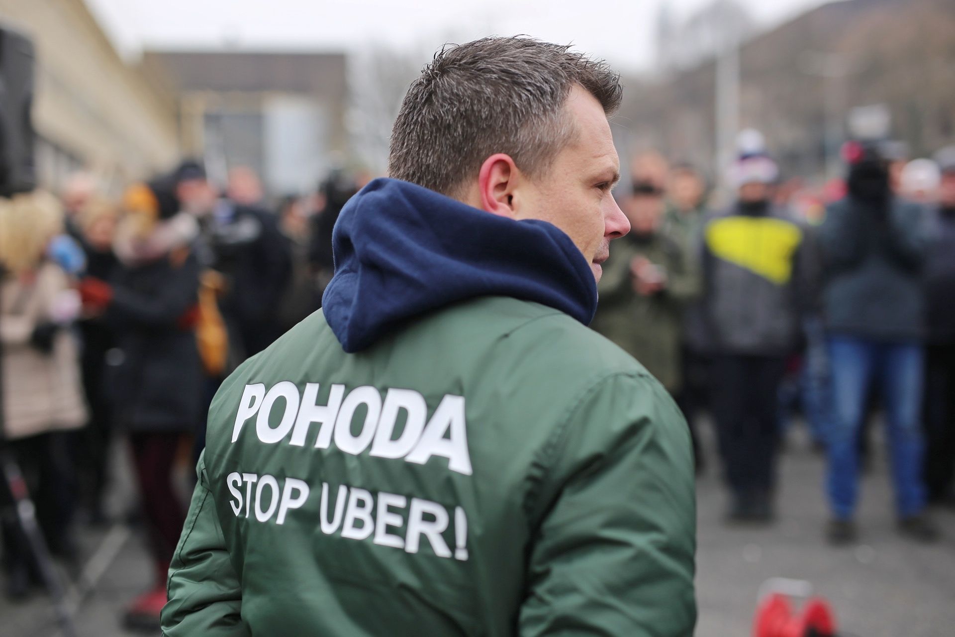Protest taxikářů v Praze