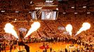 The pre-game show is seen before the Miami Heat play the San Antonio Spurs in Game 7 of their NBA Finals basketball playoff in Miami, Florida June 20, 2013. REUTERS/Joe S