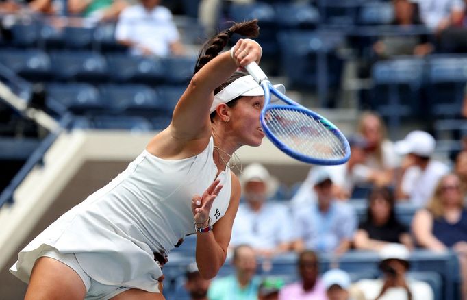 Jessica Pegulaová ve čtvrtfinále US Open proti Barboře Krejčíkové