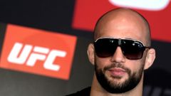 Volkan Oezdemir of Switzerland attends a news conference ahead of the Ultimate Fighting Championship (UFC) gala in Stockholm Globe Arena, in Stockholm