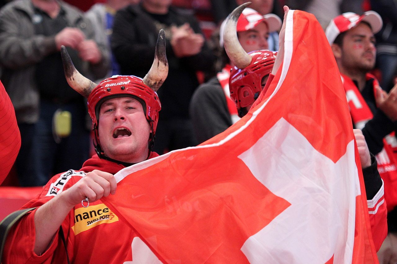 Hokej, MS 2013, Česko - Švýcarsko: švýcarští fanoušci