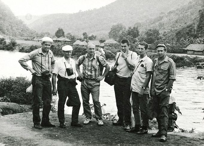 Z výletu do peruánské džungle, zleva: Jirka Rasl, Jirka Jech, Vašek Urban, Bamba Novotný a Svatík Ulvr