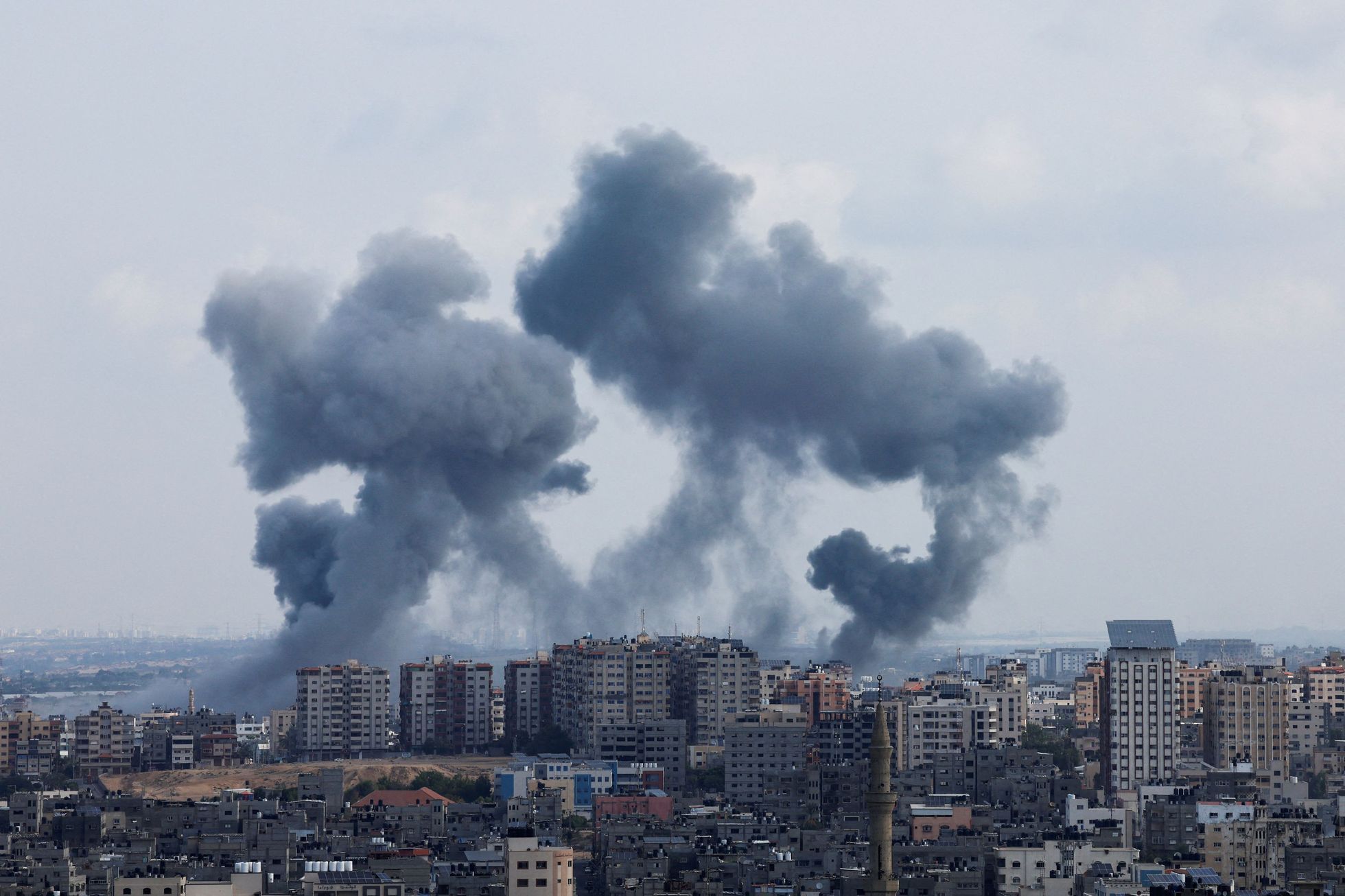 Izraelská palba na pásmo Gazy.