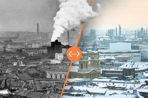 Ojedinělé srovnání fotek, jak se změnila Ostrava za půl století. Ubylo kouře a špíny