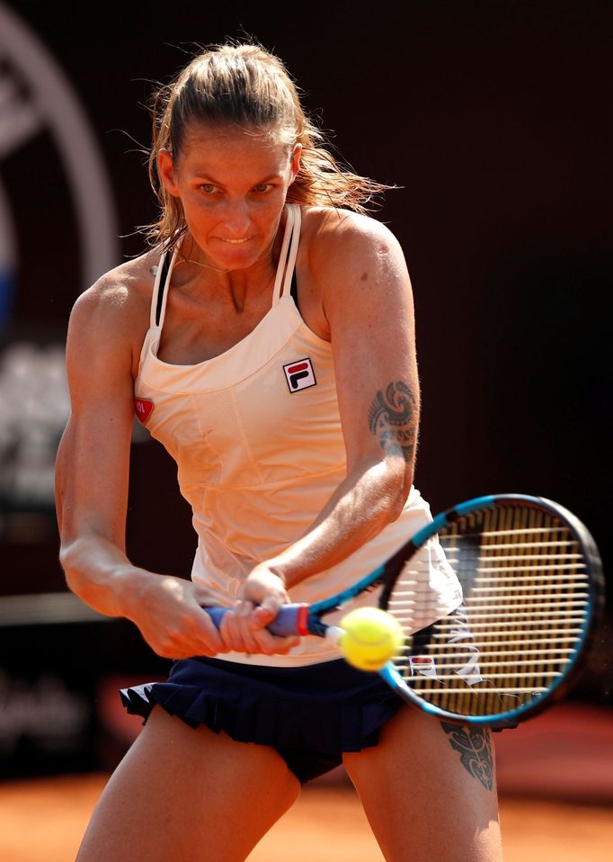 Tennis - WTA Premier 5 - Italian Open - Foro Italico, Rome, Italy - September 18, 2020   Czech Republic's Karolina Pliskova in action during her third round match against