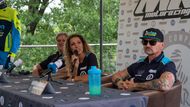 Ervín Krajčovič, Olga Lounová a Martin Čábela na tiskové konferenci týmu Orion Motor Racing Group