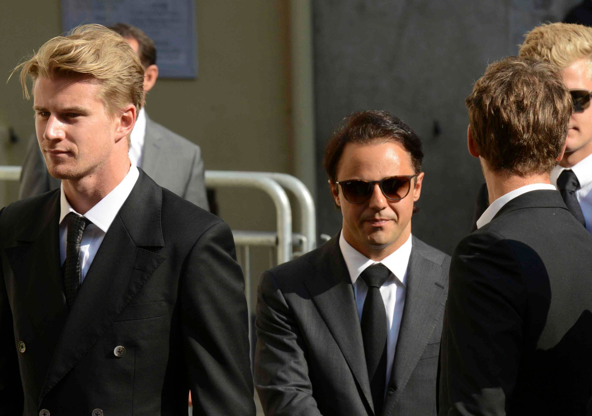Pohřeb Julese Bianchiho: Nico Hülkenberg a Felipe Massa