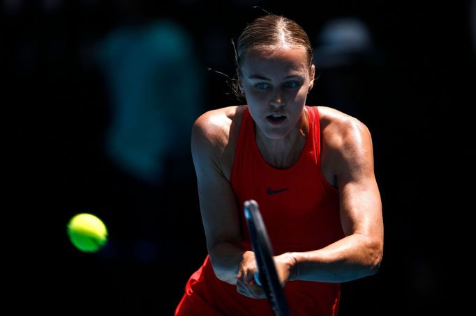 Tennis - Australian Open - First Round - Melbourne Park, Melbourne, Australia - January 21, 2020 - Slovakia’s Anna Karolína Schmiedlová in action during the match against