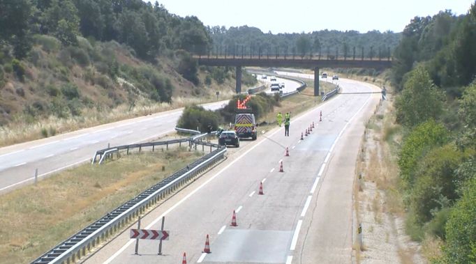 Místo smrtelné havárie fotbalisty Dioga Joty