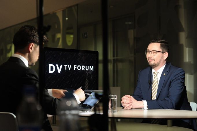 Mluvčí prezidenta Jiří Ovčáček v pořadu DVTV Forum