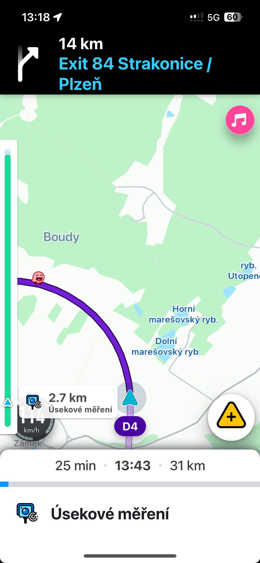 Dálnice D4 a měření rychlosti