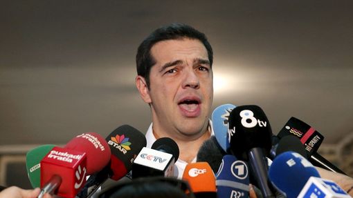 Lídr Koalice radikální levice (Syriza) Alexis Tsipras krátce poté, co odevzdal svůj hlas v parlamentních volbách.