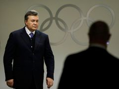 Viktor Janukovyč ještě coby prezident Ukrajiny na olympiádě v Soči.